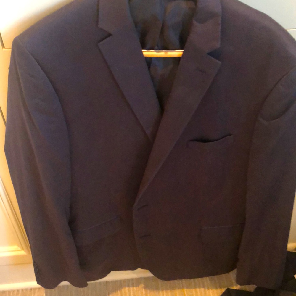 Men's casual cotton navy blue blazer